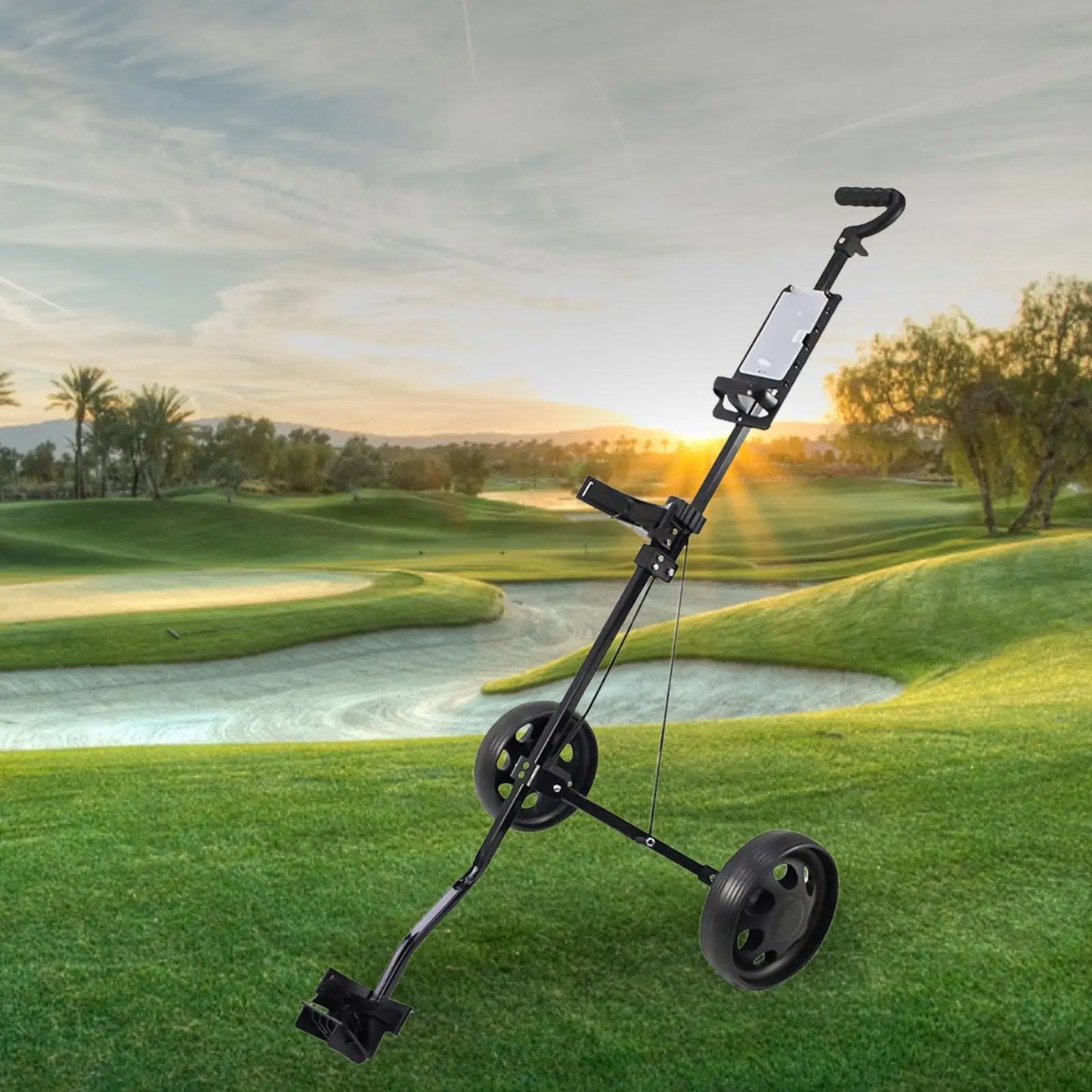 Golf Cart with 2 Wheel Foldable Cart Easy to Carry Golf Trolley Golf Walking Pull Cart Pushcart Golf Bag Cart Golf Equipment