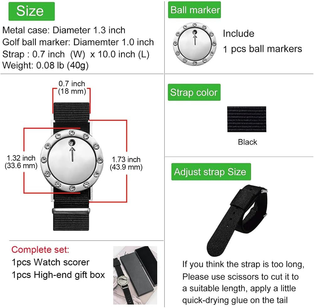 Golf Score Counter, Golf Ball Marker with Golf Clicker Counter Bracelet, Golf Ball Markers, Golf Accessories, Golf Gifts for Men Golfers