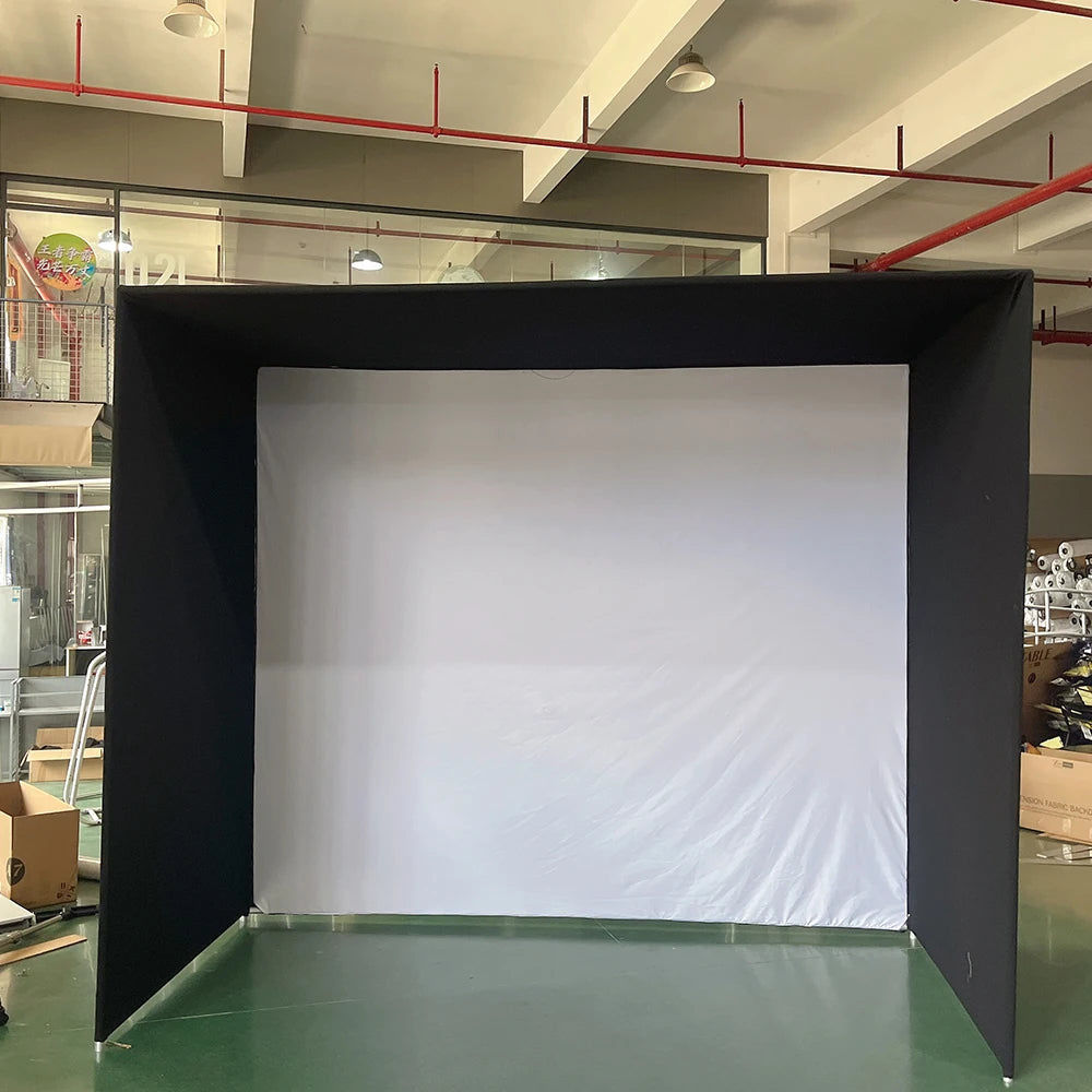 Custom Size Print 10/12/14ft Golf Simulator Enclosure With Hitting Screen Golf Enclosure Frame Cage For Indoor Outdoor Golf Trai