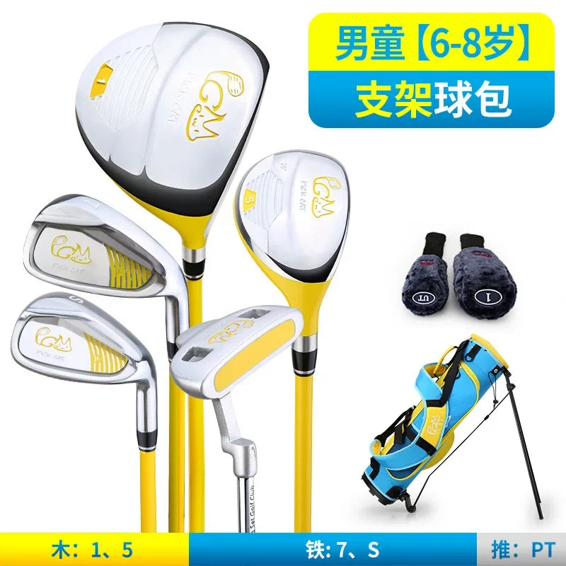PGM Old Kids Golf Club Set 3-12 years old Children's Girl Beginner's Golf Training Wood Iron Swing Putter Bag Gift JRTG007