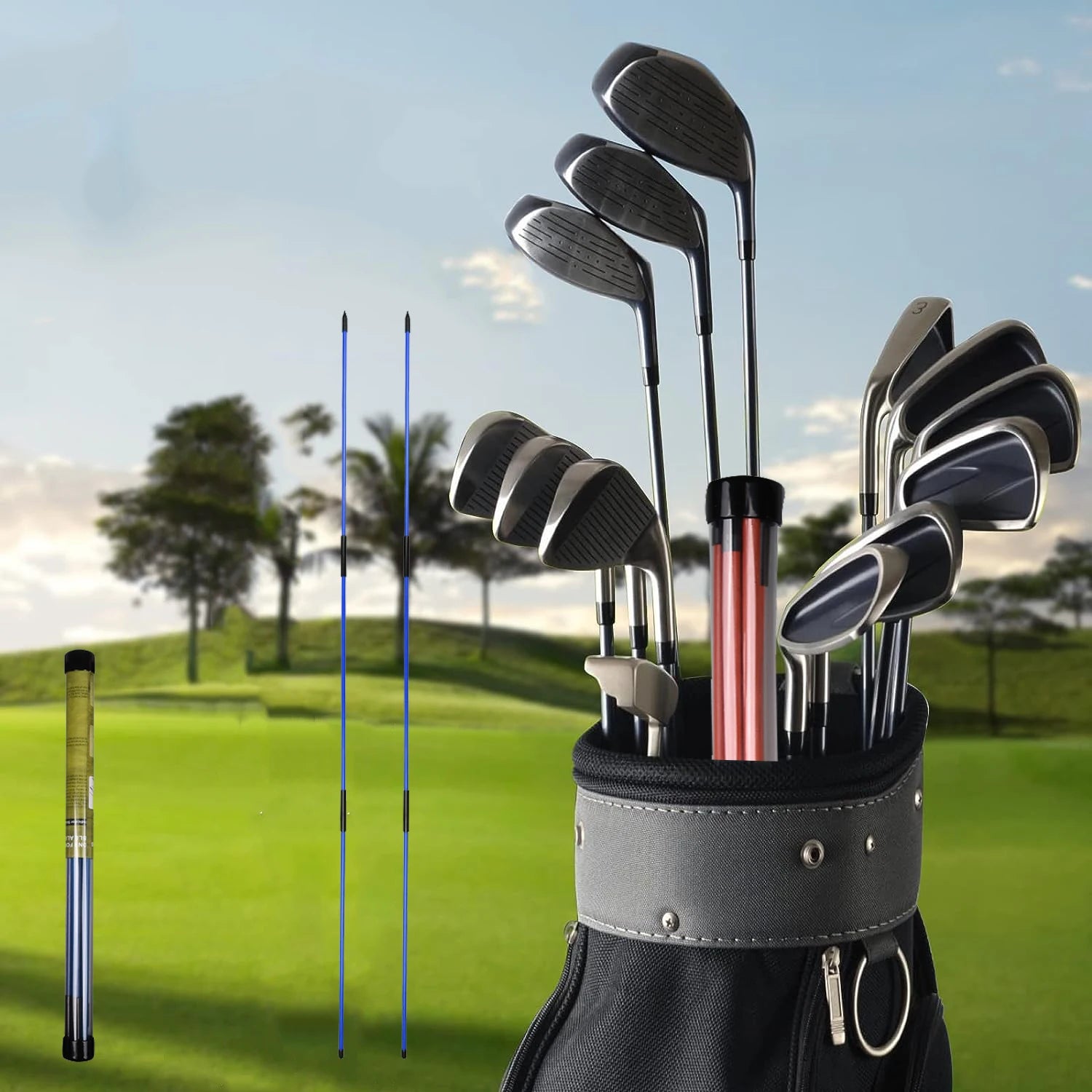 Elevate Your Golf Game with the 2 Pack Collapsible Golf Alignment Sticks - Perfect Training Aids for Swing Accuracy and Performance