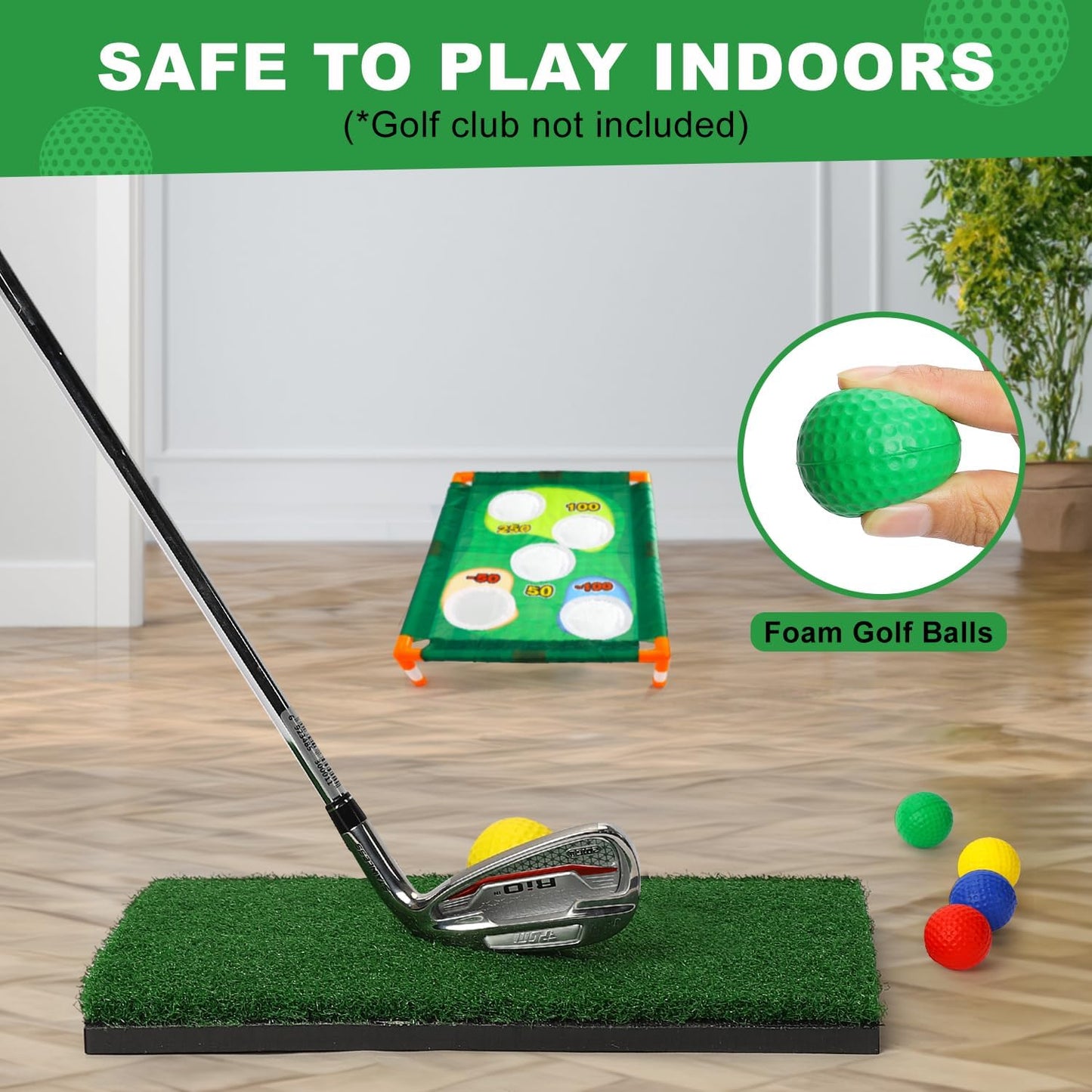 Golf Cornhole Game Golf Corn Hole Set Chipping Golf Game Adults Kids Backyard Golf Game Golf Yard Corn Hole Game Golf Training Equipment Chipping Outdoor Indoor Golf (NO Club Included)